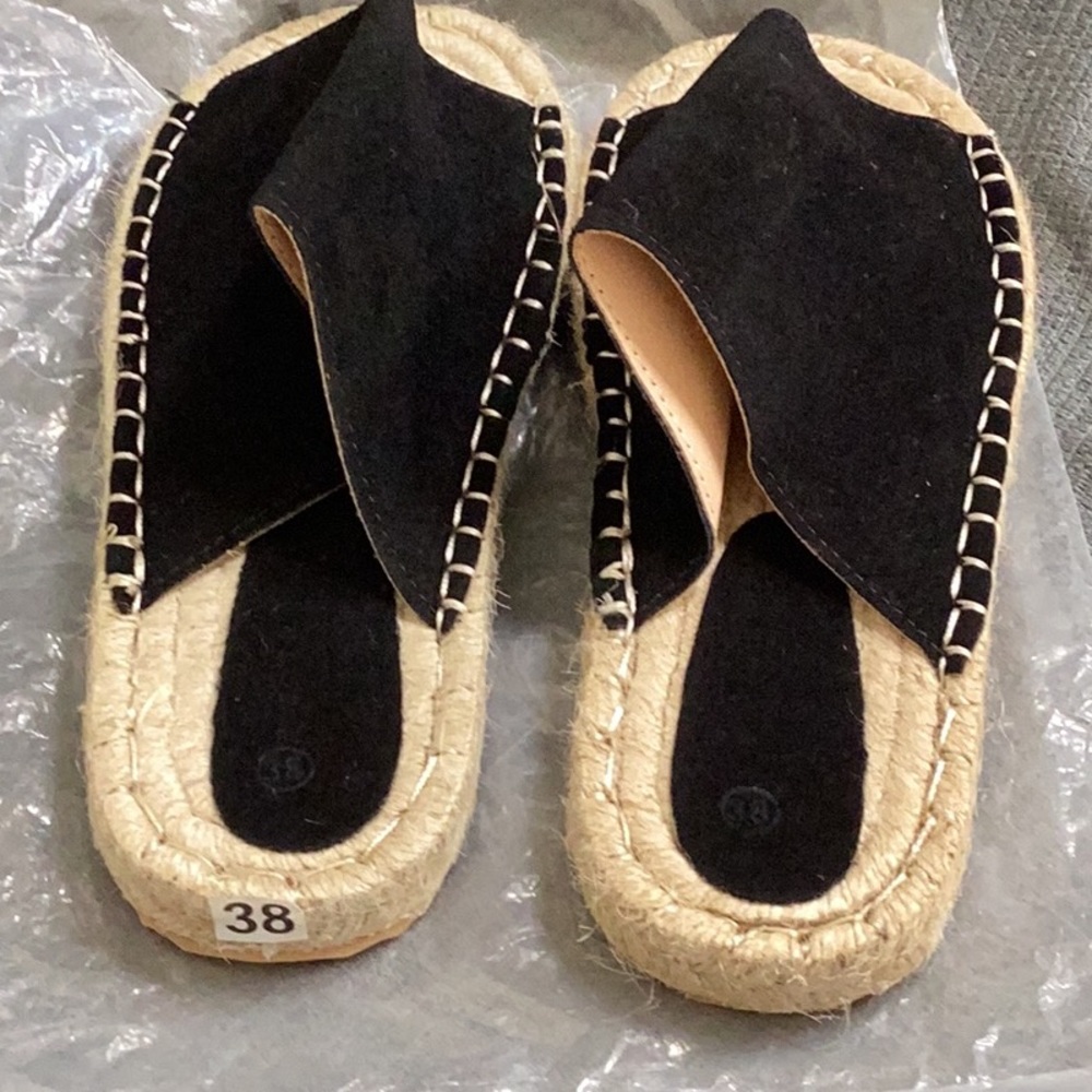 Black Espadrille Sandals - Picture 5 of 6